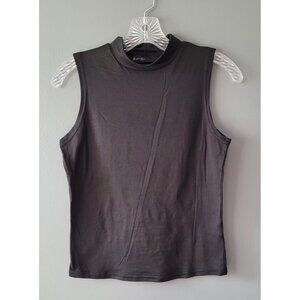 Brit & Bri Black Summer Polyester Crewneck Tank Top Polyester/Spandex Small